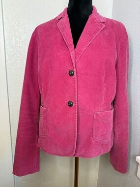 GAP Pink Corduroy Casual Blazer Jacket lined pockets Y2K Preppy Elle Woods